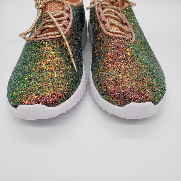 Forever Link Remy 18 Women’s 8 Holographic Glitter Sneakers Lightweight Sparkle - Picture 5 of 7